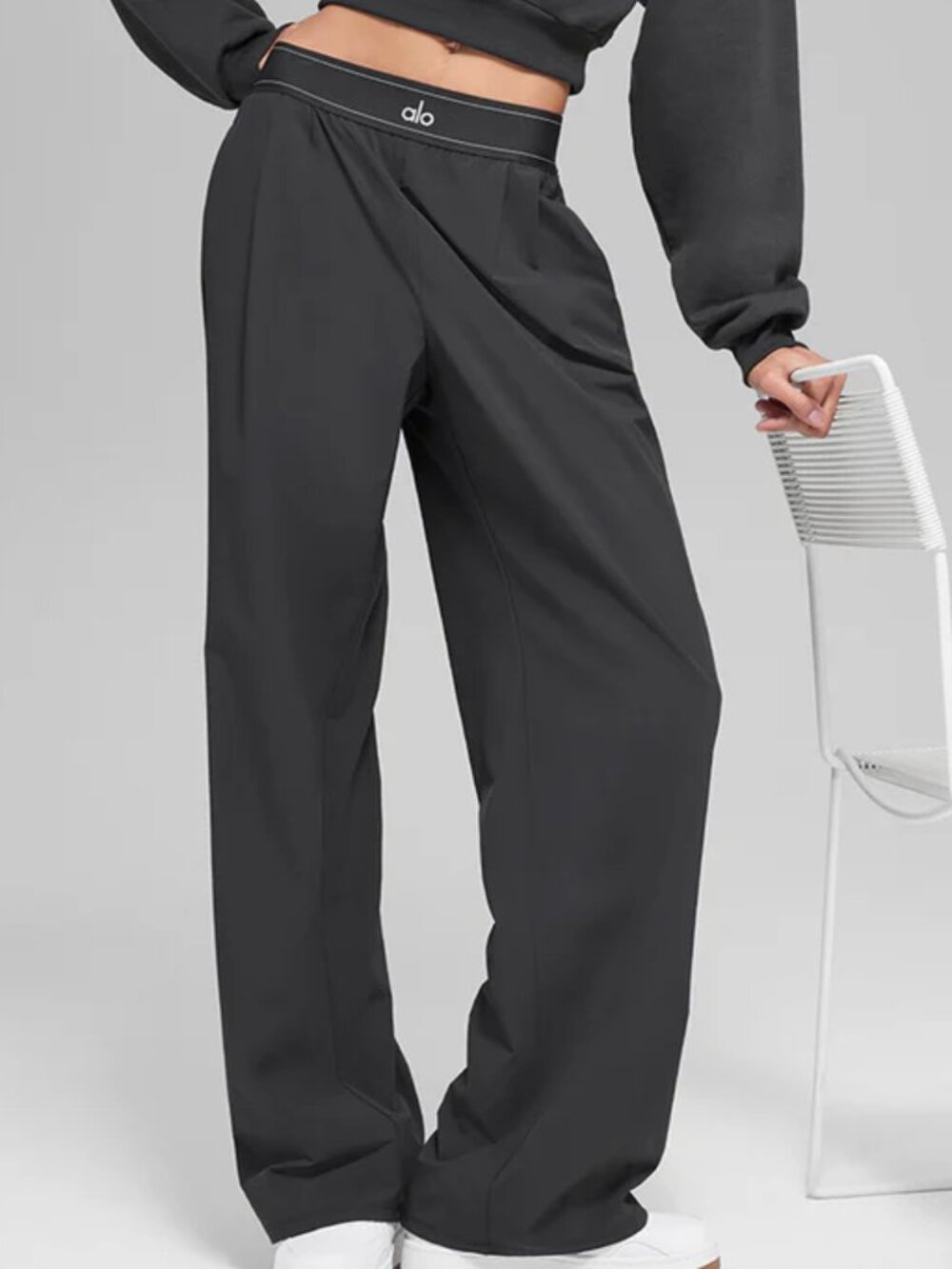 Alo Yoga Dark Grey 30" Inseam High Waisted Wide Leg Pants 💕 NWT & Fast shipping